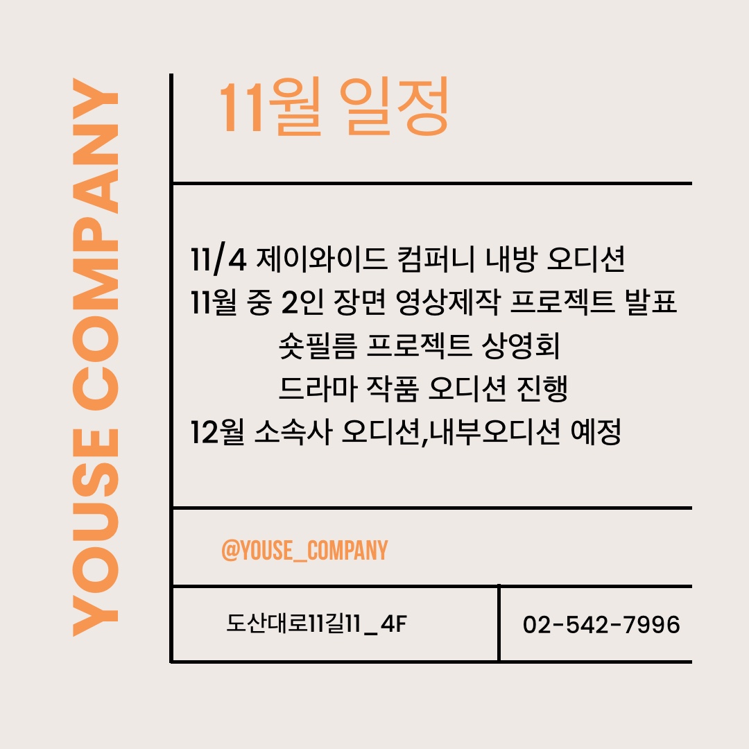 11월 일정